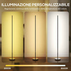 HOMCOM 150cm High LED Floor Lamp with Adjustable Color Temperature and Remote Control, Silver