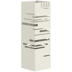 HOMCOM Freestanding Square Metal Umbrella Stand with 4 Hooks, Beige