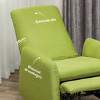 Reclining Relax Armchair with Removable Footrest, Replacement Cover and Seat with Springs, Gray