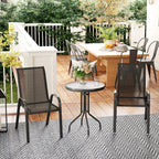 3 Piece Garden Set with 2 Garden Chairs 54x71x93 cm and Round Table Ø60x71 cm in Black Steel