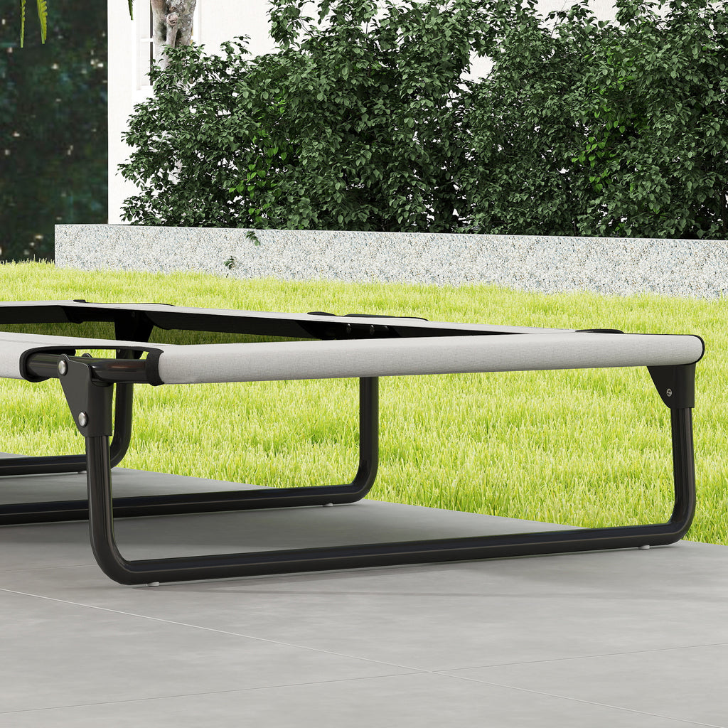 Foldable Dog Bed with Mesh Fabric for Indoor and Outdoor Use, 107 x 61 x 20 cm, Light Grey