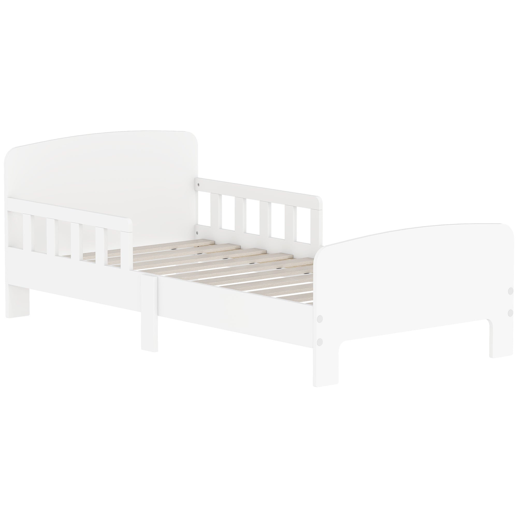 AIYAPLAY Children's bed with safety rail and slatted base, 3-8 years, 70x140 cm, white