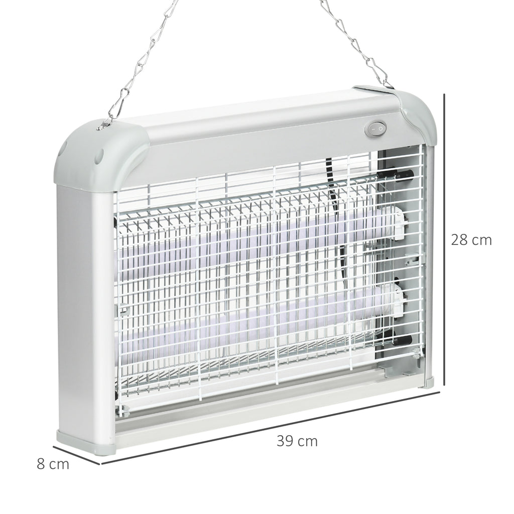 20W UV LED Mosquito Insect Zapper with Removable Tray, ABS and Metal, 39x8x28cm