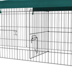 Pawhut for outdoor and interior rabbits with steel roof, 220x85x70cm, green - Borgè