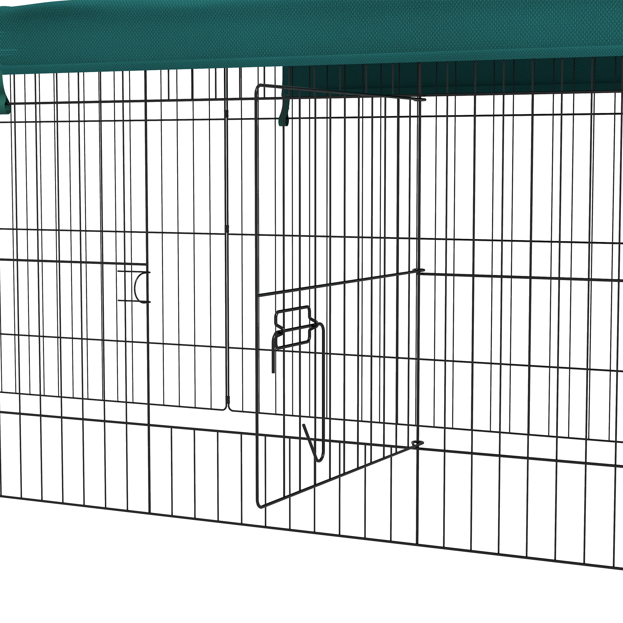 Pawhut for outdoor and interior rabbits with steel roof, 220x85x70cm, green - Borgè