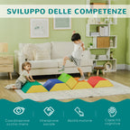 Soft Construction Set for Kids with 5 Rectangle and Trapezoid Blocks, in PU and EPE, 48.3x19. 1x48.3 cm, Multicolor