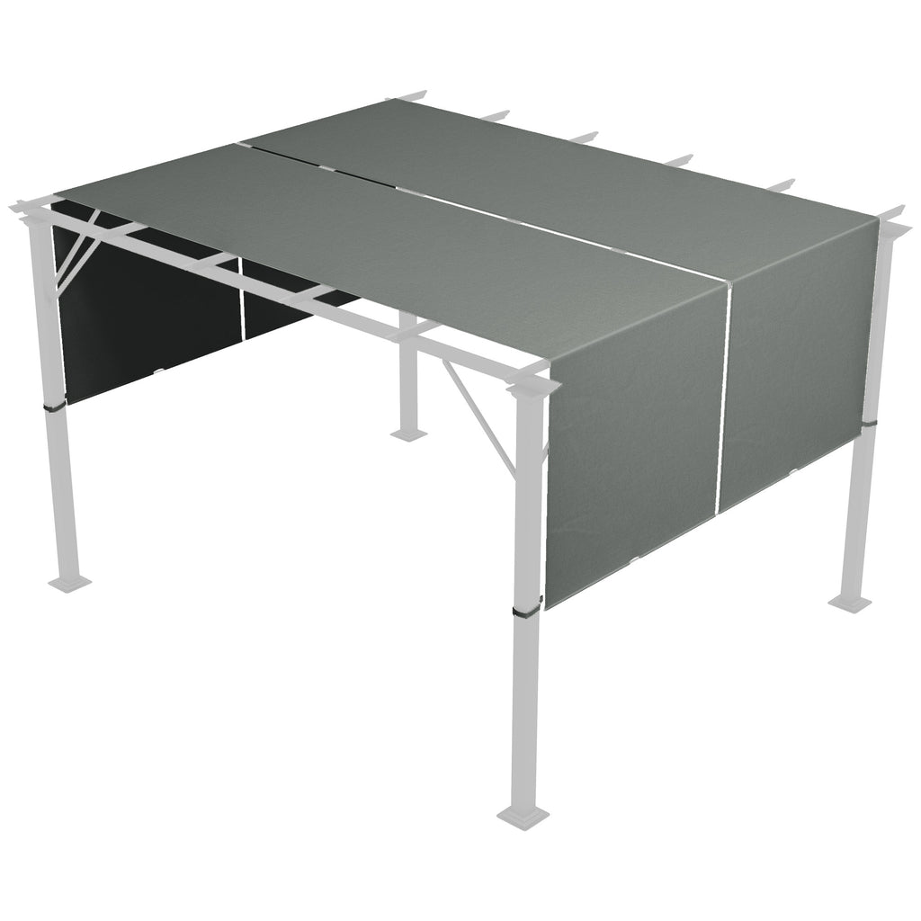 Pergola Gazebo Cover 3x3 m in Polyester with Pockets and Straps, 488x122 cm, Charcoal Gray