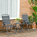 Outsunny 3-Piece Garden Set with 2 Chairs 53.5x64x93 cm and Coffee Table Ø45x50 cm, Metal, Dark Grey