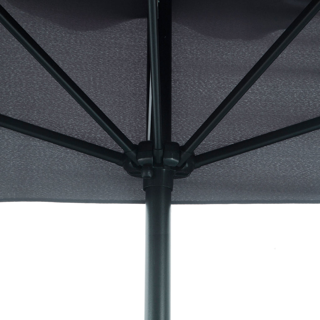 Outsunny 2.5x2.3m Semicircular Wall-Mounted Umbrella with Crank Opening, Metal and Polyester, Grey