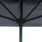 Outsunny 2.5x2.3m Semicircular Wall-Mounted Umbrella with Crank Opening, Metal and Polyester, Grey