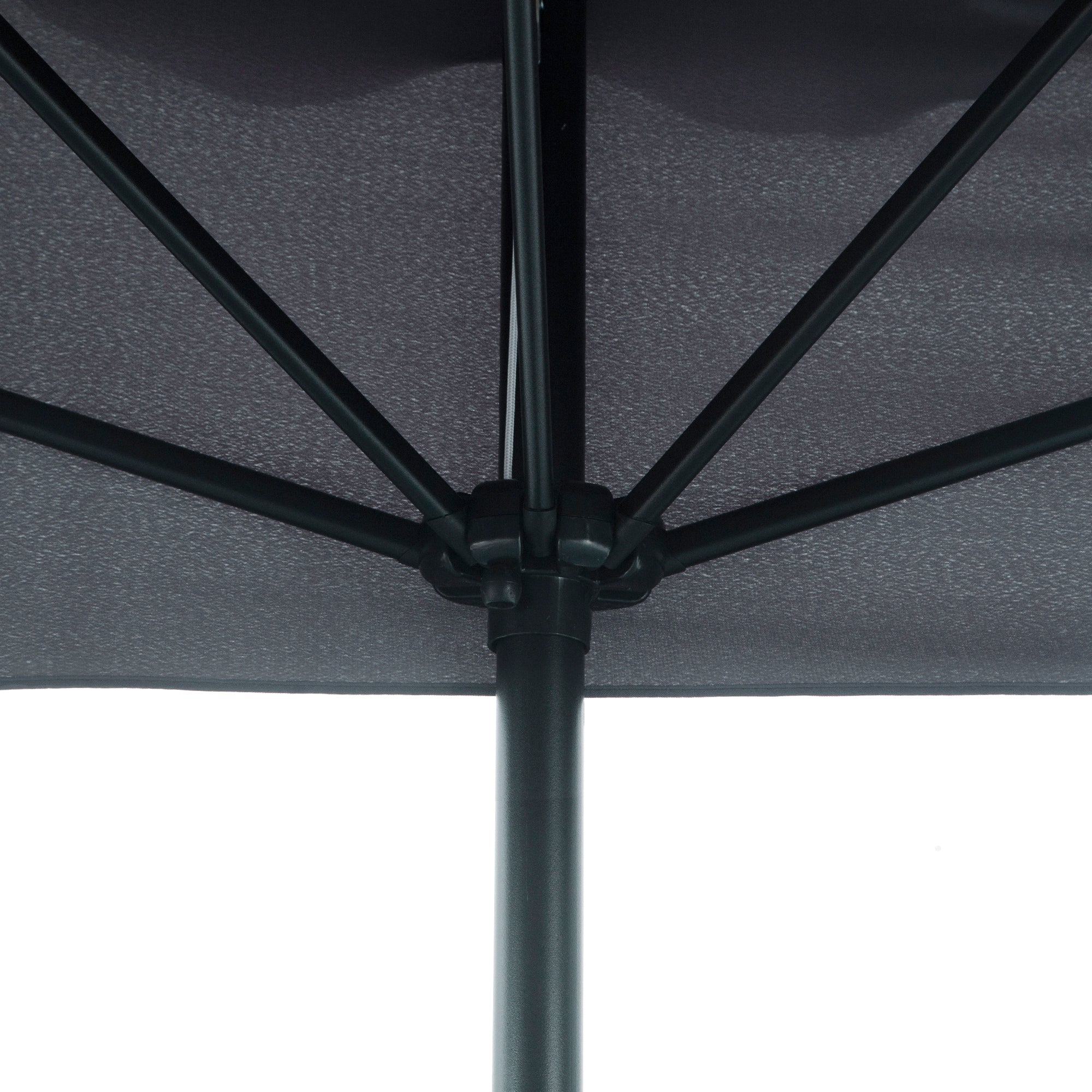Outsunny 2.5x2.3m Semicircular Wall-Mounted Umbrella with Crank Opening, Metal and Polyester, Grey