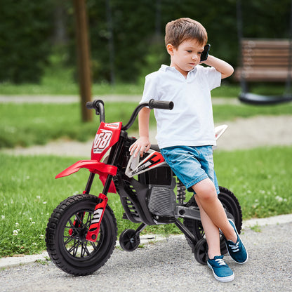 AIYAPLAY Electric Motorcycle for Children with Wheels and Charge Indicator, in PP and Metal, 107x56x70 cm, Red