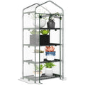 Compact Balcony Greenhouse with 4 Shelves and Clear PVC Cover, 70x50x160cm
