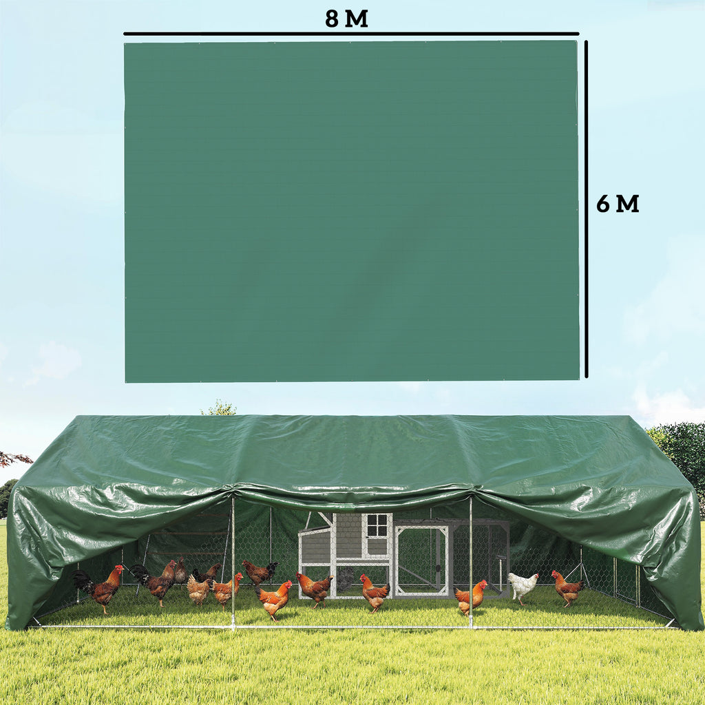 Outsunny 6 x 8m Waterproof Tarpaulin, 90 GSM Tear Resistant PE
