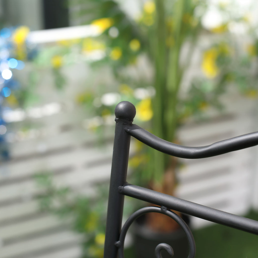 3-Piece Garden Set, Coffee Table and 2 Folding Chairs with Mosaic, Blue