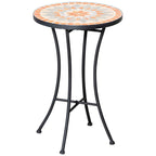 Outsunny Round Outdoor Coffee Table with Mosaic Ceramic Top, Metal, Ø35.5x53.5 cm, Multicolored