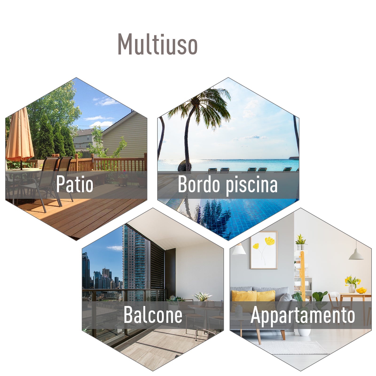 Set of 4 Folding Outdoor Chairs in Steel and Textilene for Garden, Veranda, Terrace, Grey, 58 x 64 x 94cm