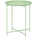 Outsunny Garden Table with Removable Tray and Folding Steel Legs, Ø46x50 cm, Green