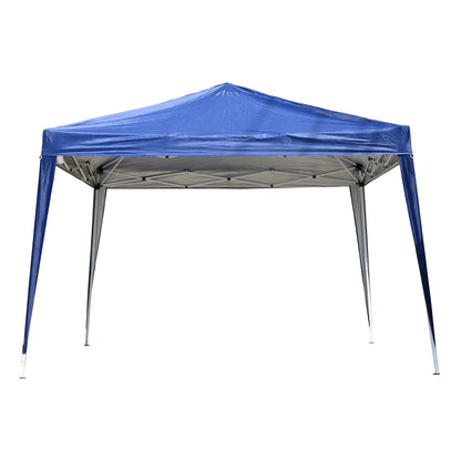 Garden Pop Up Gazebo Height Adjustable Marquee Party Tent Wedding Canopy with Carrying Bag, Blue 3x3m - Borgè