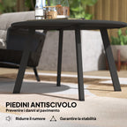 Round Garden Coffee Table in Industrial Style with Non-Slip Feet, in Metal, Ø70x42 cm, Black