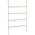 PawHut 4-Tier Chicken Perch for 4-6 Chickens Made of Wood and Galvanized Steel, Wood Color