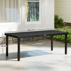 8-Seater Aluminum and Plastic Garden Dining Table, Black