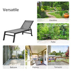 Outsunny Aluminum Sun Lounger Garden Lounger Gray and Black