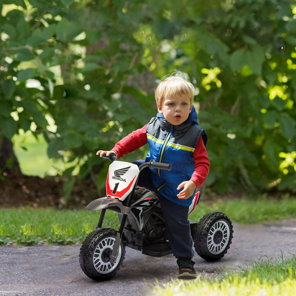 Honda CRF450RL Licensed 3-Wheeled Electric Dirt Bike for Kids with Horn, 71x40.5x43.5 cm, Grey