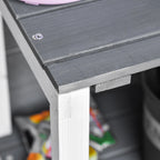 Wooden Garden Shed with 2 Doors, Outdoor Garden Tool Cabinet with a Stool, 139x75x147/160cm - Borge' Group Limited