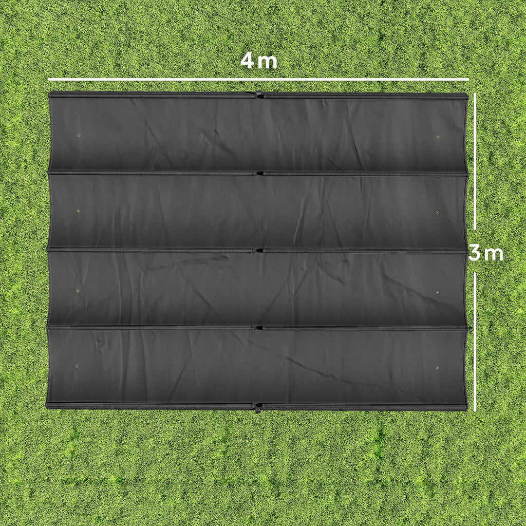 Outsunny Dark Grey Polyester Anti-UV Outdoor Pergola Cover with 8 Drainage Holes, 392x350 cm