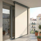 Outsunny Anti-UV Polyester Roller Blind with Aluminum Cassette and Crank, 250x160 cm, Cream White