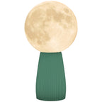 Moon-Shaped Table Lamp with 3 Colors and 10 Brightness Levels, ABS, Ø15x28 cm, White and Dark Green