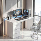 HOMCOM Space-Saving Desk Computer Table 4 Drawers 110x61.5x75 cm White