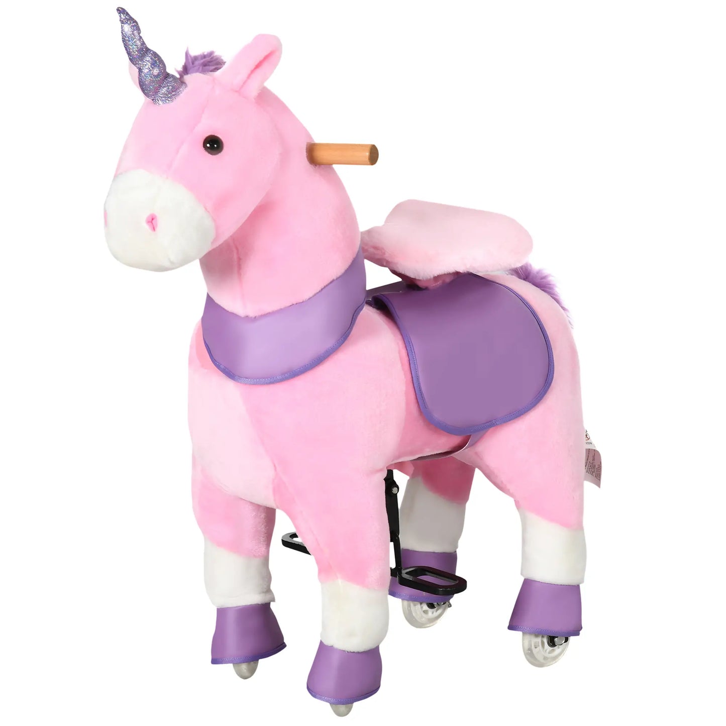 Unicorn Rocking Horse with Wheels for Children 3-6 Years, 70x32x87cm, Pink