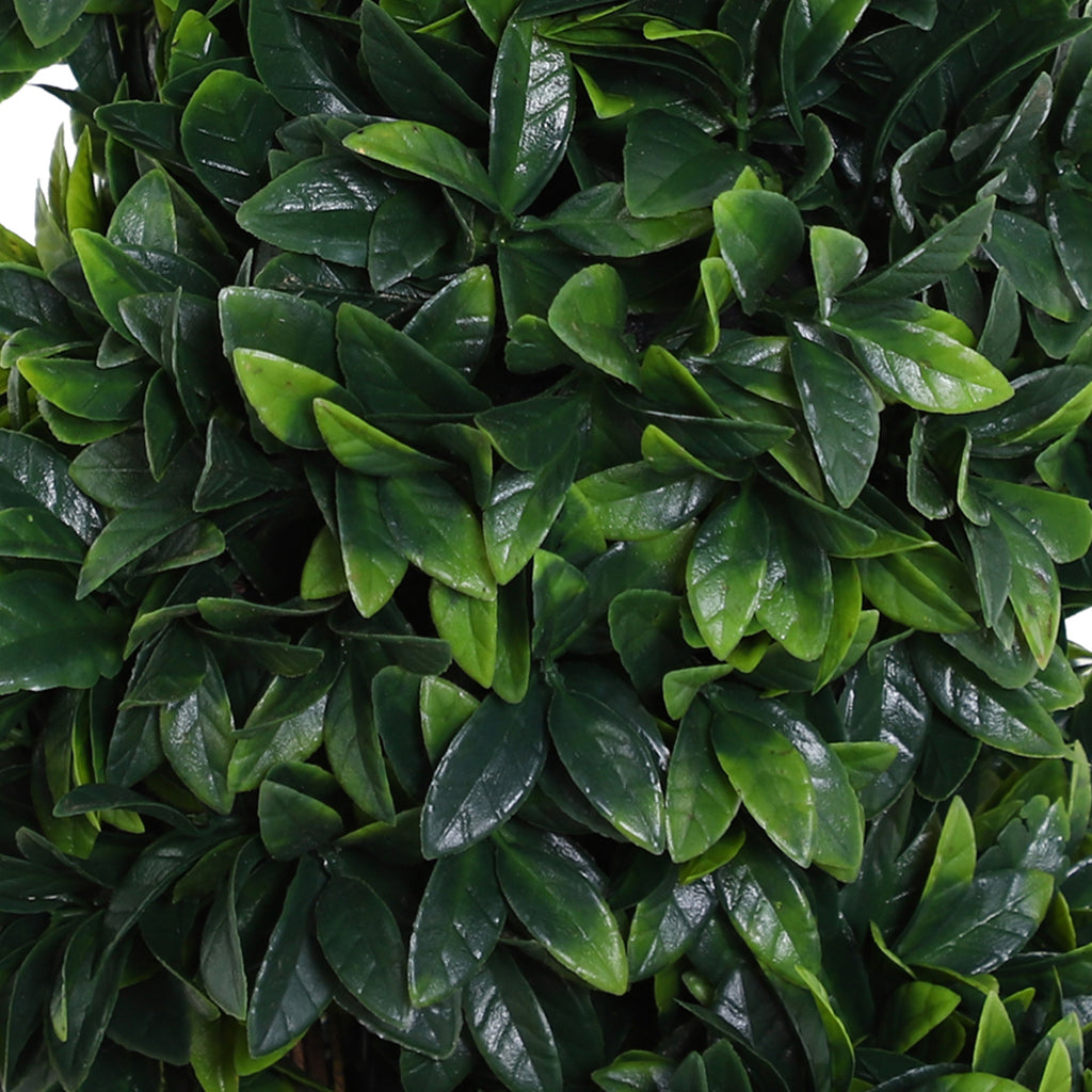 Set of 2 Artificial Boxwood Spiral Plants for Indoor and Outdoor Use with Pot, Ø32x120 cm, Green