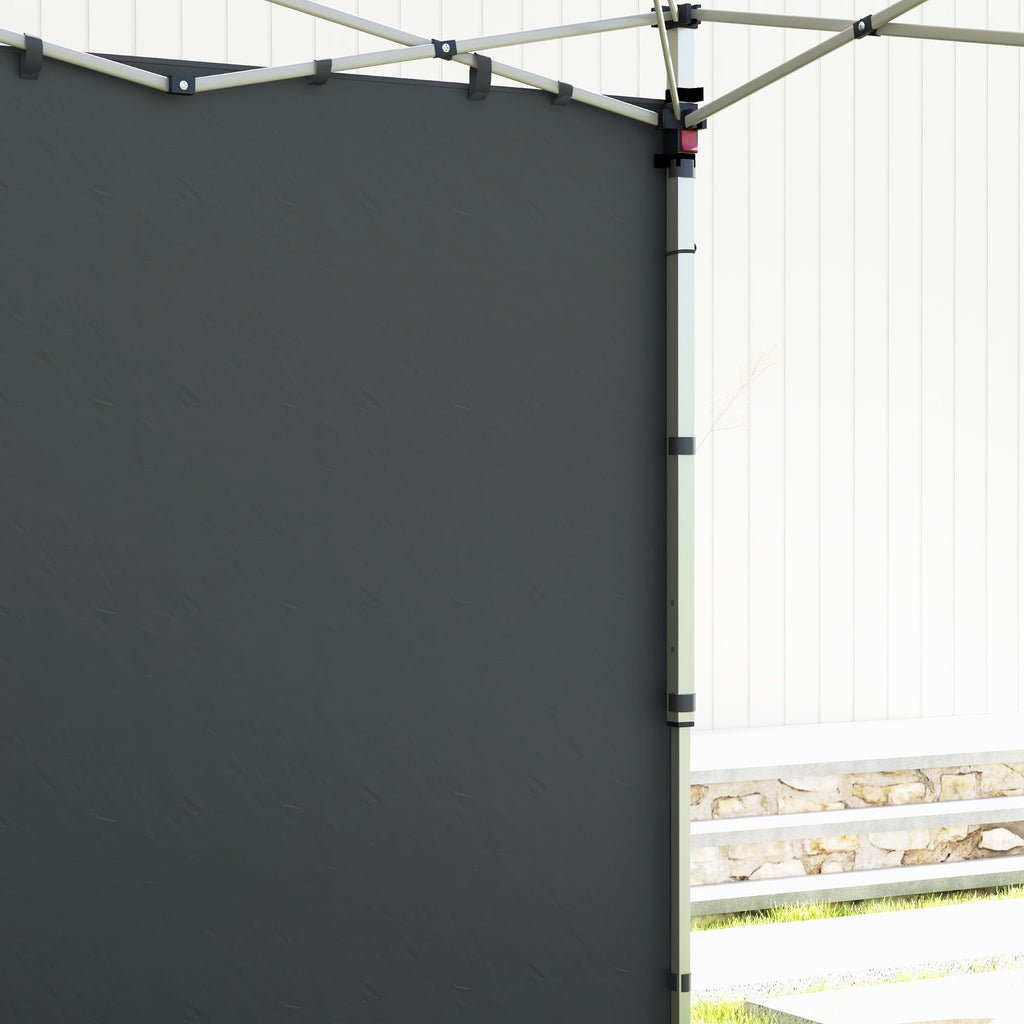 Set of 2 Gazebo Walls 3x3 and 3x6 m in Oxford Fabric with Hinged Doors, 295x195 cm, Dark Gray - Borgè
