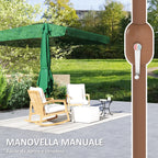 Garden Umbrella 2x3 m with Crank Opening, Tilting and Anti UV 50+, Green