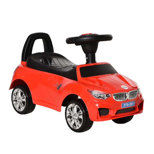 HOMCOM Ride-on Car for Children with Steering Wheel, Lights and Music, Age 18-36 Months, Red