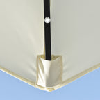 Semicircular Umbrella with Crank, 20 LED Lights and Solar Panel, 265x135x240 cm, Beige