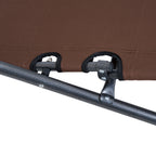 Folding and Collapsible Garden Lounger in Oxford Fabric, 135x60x89cm - Brown