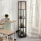 Modern Land Lamp with 3 Levels Black Library 26 x 26 x 160 cm