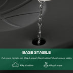 Basketball Hoop for Adults with Adjustable PVC Backboard 210-260cm Built-in Wheels White