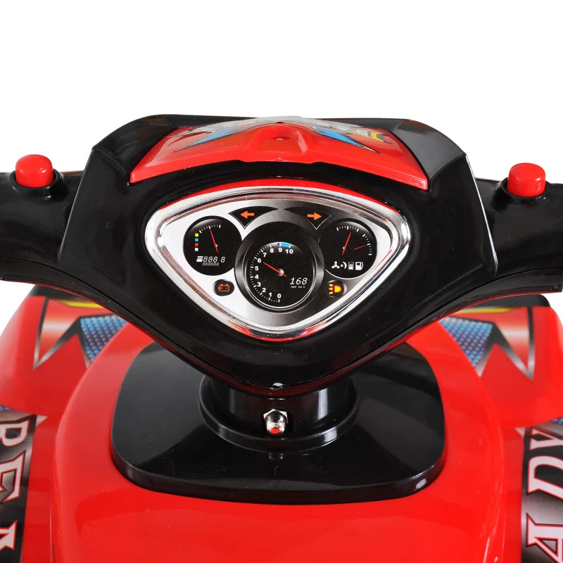 Children's Quad Bike Toy with Horn, Music and Lights, 60x38x42 cm, Red PP