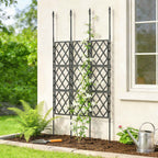 Outsunny Folding Outdoor Trellis in Steel and PP, 85x2x197 cm, Black