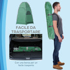Camping Shower Tent with Carry Bag and Storage Pocket 122x122x213cm, Green