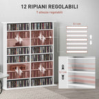 HOMCOM 16-Tier Modern Design Wooden CD Bookcase, 106.5x24x126.3 cm, White