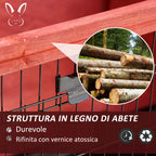 Outdoor Wooden Rabbit Hutch, Waterproof Cage for Rabbits, Guinea Pigs and Rodents 136.4x50x93cm Brown - Borge' Group Limited