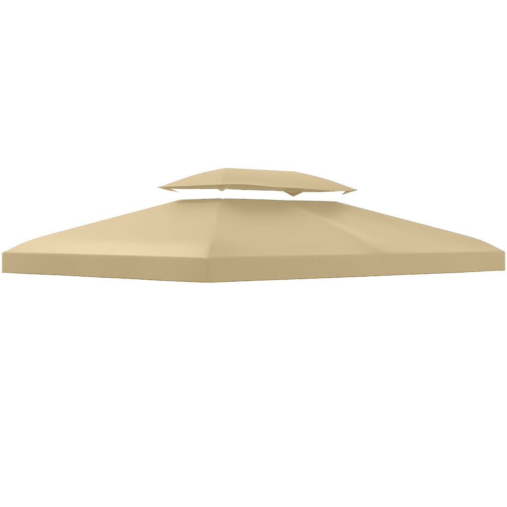 Replacement Cover for Gazebo 4x3 m in Anti-UV Polyester with 2 Tier Roof, Cream