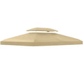 Replacement Cover for Gazebo 4x3 m in Anti-UV Polyester with 2 Tier Roof, Cream