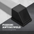 Set of 2 Steel Barbell Stands with 3 Hooks, Adjustable Height and 200kg Capacity, Silver and Black